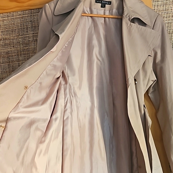 Via Spiga Double Breasted Belted Trench Coat Large - Picture 7 of 9